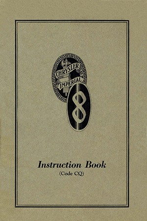 1933 Chrysler Imperial Service Manual